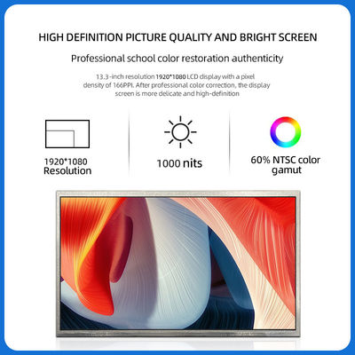 13.3 pollici EDP TFT LCD Display 1920*1080 pixel 30 pin Display esterno ad alta luminosità1000cd/M2