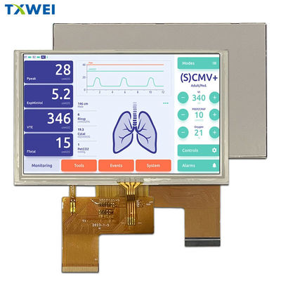 Display LCD personalizzato da 5 pollici Con 800 * 480 Display Interface RGB ad alta definizione
